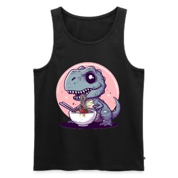 Goth Pastel Mignon Effrayant Kawaii T-Rex Manger Ramen - Débardeur bio Premium Homme - noir - Devant - Michal (187cm)