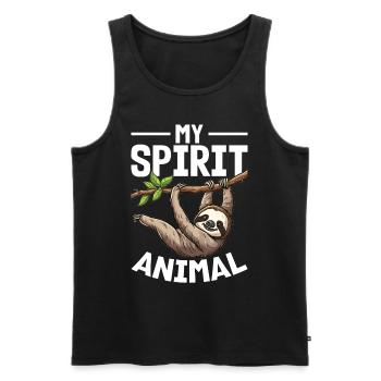 Funny Lazy Sloth My Spirit Animal - Men's Premium Organic Tank Top - black - Front - Michal (187cm)
