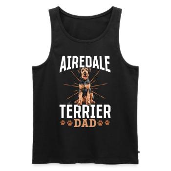 Airedale Terrier Dog Breed Airedale Terrier Dad - Männer Premium Bio Tank Top - Schwarz - Vorne - AI Model Male 178 light (178cm)