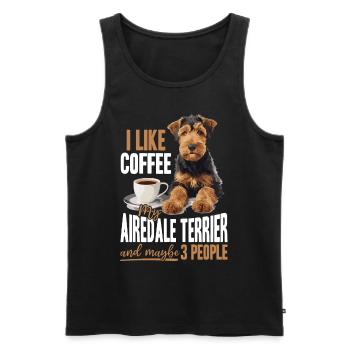 I like coffee my Airedale Terrier maybe 3 people - Männer Premium Bio Tank Top - Schwarz - Vorne - Michal (187cm)