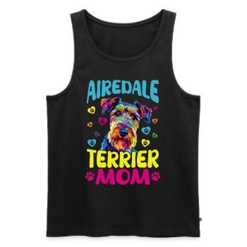 Airedale Terrier Dog Breed Airedale Terrier Girl - Männer Premium Bio Tank Top - Schwarz - Vorne - AI Model Male 178 light (178cm)
