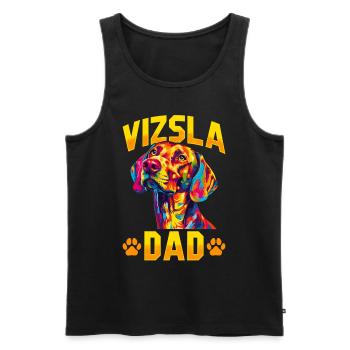 Hungarian Magyar Vizsla Dog Breed Vizsla Dad - Men's Premium Organic Tank Top - black - Front - Michal (187cm)