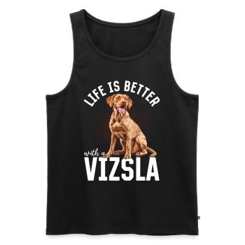 Hungarian Magyar Vizsla Dog Breed - Männer Premium Bio Tank Top - Schwarz - Vorne - Michal (187cm)