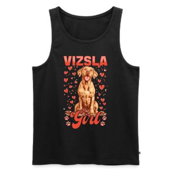 Hungarian Magyar Vizsla Dog Breed Vizsla Girl - Men's Premium Organic Tank Top - black - Front - Michal (187cm)