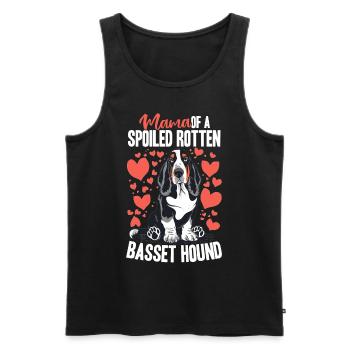 Race de chien Maman d’un basset pourri gâté Hound - Débardeur bio Premium Homme - noir - Devant - Michal (187cm)