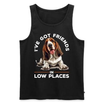 Basset Hound Dog I've Got Friends in Low Places - Men's Premium Organic Tank Top - black - Front - Michal (187cm)