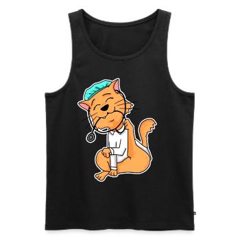 Animal Veterinarian Veterinary Medicine Gift - Men's Premium Organic Tank Top - black - Front - AI Model Male 178 light (178cm)