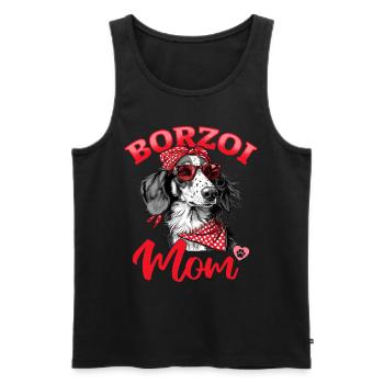 Borzoi Dog Breed Borzoi Mom - Men's Premium Organic Tank Top - black - Front - AI Model Male 178 light (178cm)