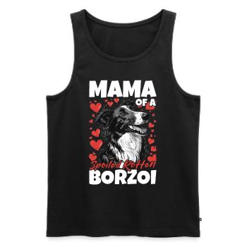 Borzoi Dog Breed Mama of a Spoiled Rotten Borzoi - Men's Premium Organic Tank Top - black - Front - AI Model Male 178 light (178cm)