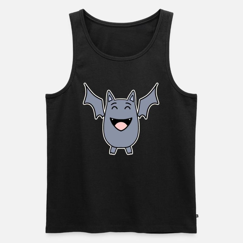 lachende Fledermaus - Männer Premium Bio Tank Top - Schwarz