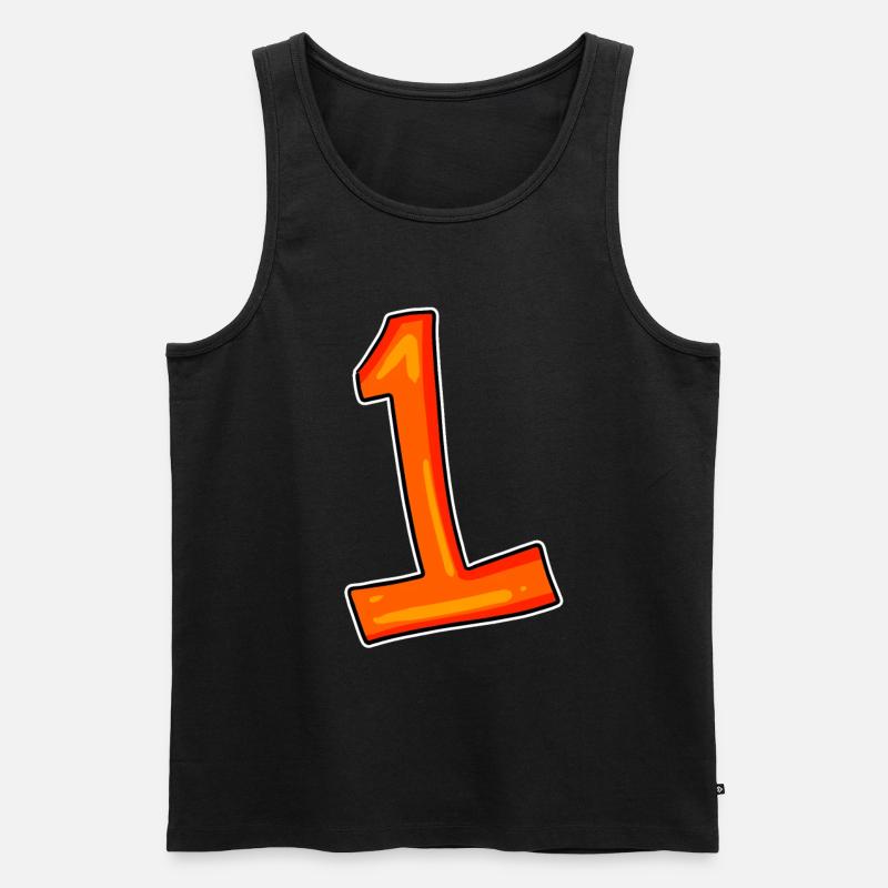 Nummer 1 - Männer Premium Bio Tank Top - Schwarz