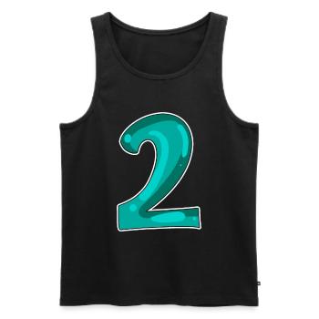 2 - Number - Number Two Motif - Men's Premium Organic Tank Top - black - Front - AI Model Male 178 light (178cm)