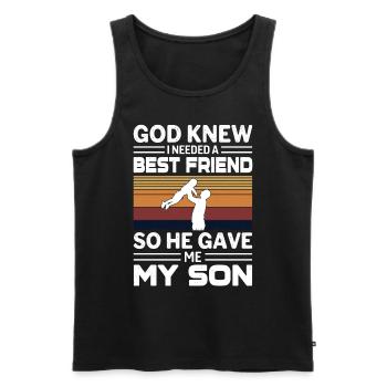 My Best Friend My Son - Männer Premium Bio Tank Top - Schwarz - Vorne - AI Model Male 178 light (178cm)