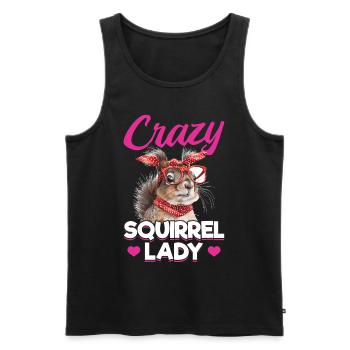 Funny Squirrel Animal Crazy Squirrel Lady - Männer Premium Bio Tank Top - Schwarz - Vorne - AI Model Male 178 light (178cm)