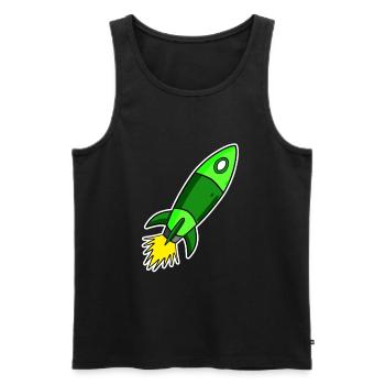 Motif Fusée - Fusée Verte - Débardeur bio Premium Homme - noir - Devant - Michal (187cm)