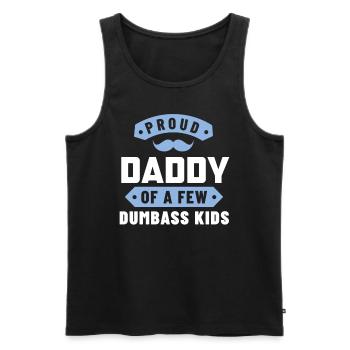 fier papa d’enfants stupides - Débardeur bio Premium Homme - noir - Devant - AI Model Male 178 light (178cm)