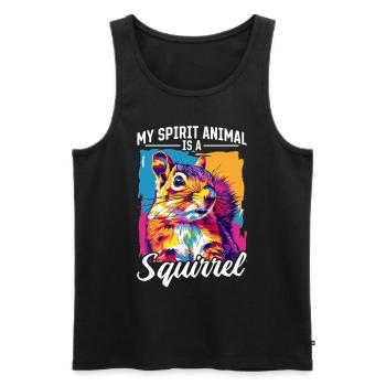 Squirrel Animal My Spirit Animal Is A Squirrel - Men's Premium Organic Tank Top - black - Front - Michal (187cm)