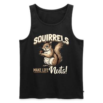 Funny Squirrel Animal Squirrels make life nuts! - Men's Premium Organic Tank Top - black - Front - Michal (187cm)