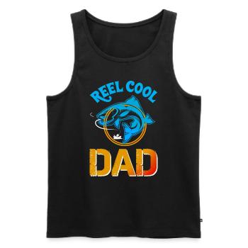 Moulinet cool papa pêche - Débardeur bio Premium Homme - noir - Devant - Michal (187cm)