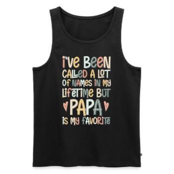 On m’a appelé papa - Débardeur bio Premium Homme - noir - Devant - AI Model Male 178 light (178cm)