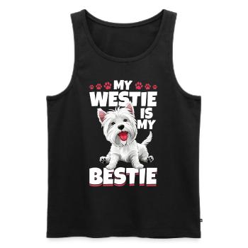 Westie West Highland White Terrier Race de chien - Débardeur bio Premium Homme - noir - Devant - Michal (187cm)