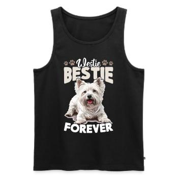 Westie West Highland White Terrier race de chien - Débardeur bio Premium Homme - noir - Devant - Michal (187cm)
