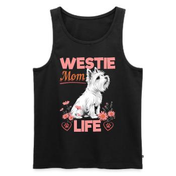 Westie West Highland White Terrier race de chien - Débardeur bio Premium Homme - noir - Devant - Michal (187cm)
