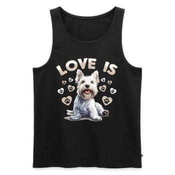 Westie West Highland White Terrier Race de chien - Débardeur bio Premium Homme - noir - Devant - Michal (187cm)