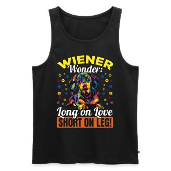 Dachshund Doxie Wiener Dog Breed Wiener Wonder - Men's Premium Organic Tank Top - black - Front - AI Model Male 178 light (178cm)