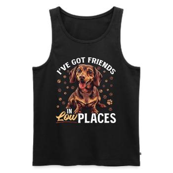 Dachshund Doxie Wiener Dog Breed I ́ve Got Friends - Men's Premium Organic Tank Top - black - Front - AI Model Male 178 light (178cm)