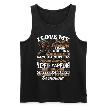 Dachshund Doxie Wiener Dog Breed - Männer Premium Bio Tank Top - Schwarz - Vorne - AI Model Male 178 light (178cm)