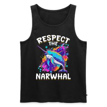 Drôle de Narval Animal Respect Le Narval - Débardeur bio Premium Homme - noir - Devant - AI Model Male 178 light (178cm)