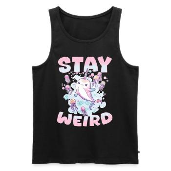 Funny Narwhal Jellyfish Animal Stay Weird - Men's Premium Organic Tank Top - black - Front - Michal (187cm)