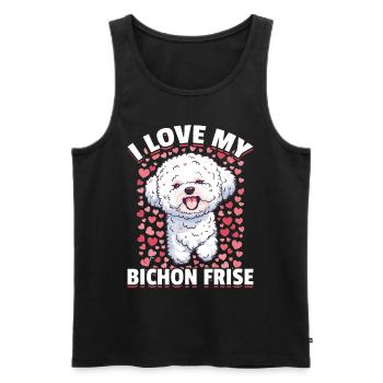 Bichon frisé Race de chien J’aime mon bichon frisé - Débardeur bio Premium Homme - noir - Devant - Michal (187cm)