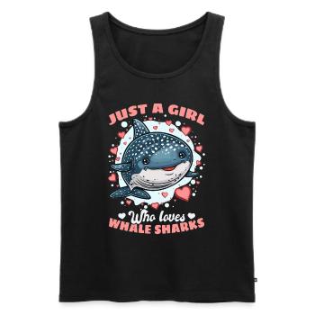Funny Whale Shark Animal Just A Girl Who Loves - Männer Premium Bio Tank Top - Schwarz - Vorne - AI Model Male 178 light (178cm)