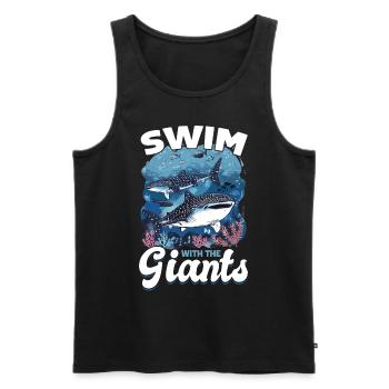 Funny Whale Shark Animal Swim With The Giants - Männer Premium Bio Tank Top - Schwarz - Vorne - AI Model Male 178 light (178cm)