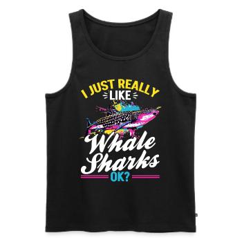 Funny Whale Shark Animal I Just Really Like Whale - Männer Premium Bio Tank Top - Schwarz - Vorne - AI Model Male 178 light (178cm)