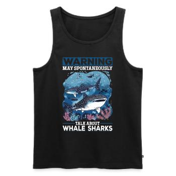 Funny Whale Shark Animal Warning May Spontaneously - Männer Premium Bio Tank Top - Schwarz - Vorne - AI Model Male 178 light (178cm)