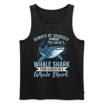 Funny Whale Shark Animal Always Be Yourself Unless - Männer Premium Bio Tank Top - Schwarz - Vorne - AI Model Male 178 light (178cm)