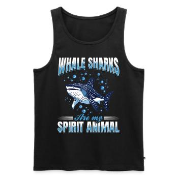 Funny Animal Whale Sharks are my spirit animal - Männer Premium Bio Tank Top - Schwarz - Vorne - AI Model Male 178 light (178cm)