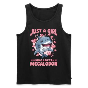 Requin Animal Juste Une Fille Qui Aime Les Mégalodons - Débardeur bio Premium Homme - noir - Devant - Michal (187cm)