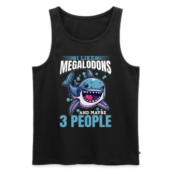 Requin Animal J’aime les mégalodons et peut-être 3 personnes - Débardeur bio Premium Homme - noir - Devant - Michal (187cm)