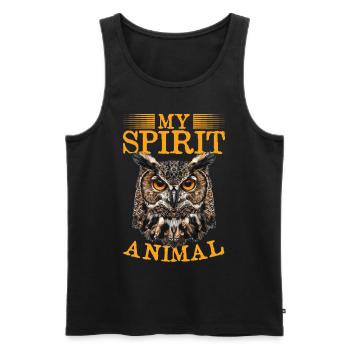 Funny Owl Nocturnal Bird Animal my spirit animal - Männer Premium Bio Tank Top - Schwarz - Vorne - AI Model Male 178 light (178cm)