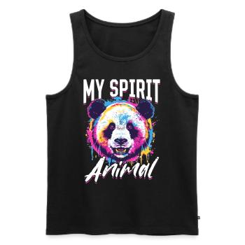 Funny Panda Animal my spirit animal - Men's Premium Organic Tank Top - black - Front - AI Model Male 178 light (178cm)
