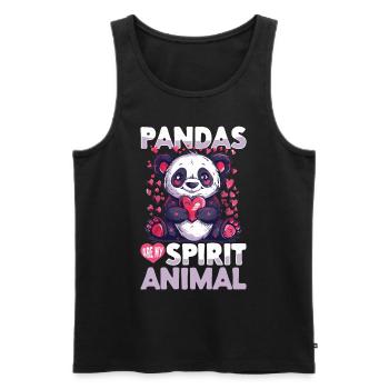 Funny Panda Animal Pandas are my spirit animal - Men's Premium Organic Tank Top - black - Front - AI Model Male 178 light (178cm)