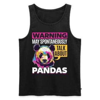 Funny Panda Animal Warning May Spontaneously - Men's Premium Organic Tank Top - black - Front - AI Model Male 178 light (178cm)