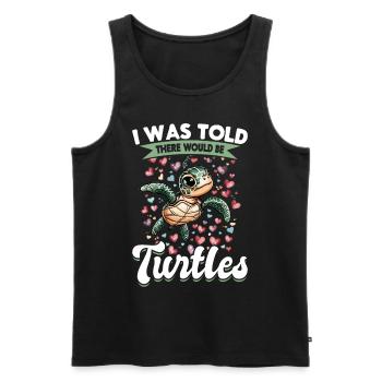 Animal tortue de mer On m’a dit qu’il y en aurait - Débardeur bio Premium Homme - noir - Devant - Michal (187cm)
