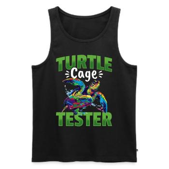 Funny Sea Turtle Animal Turtle Cage Tester - Männer Premium Bio Tank Top - Schwarz - Vorne - AI Model Male 178 light (178cm)