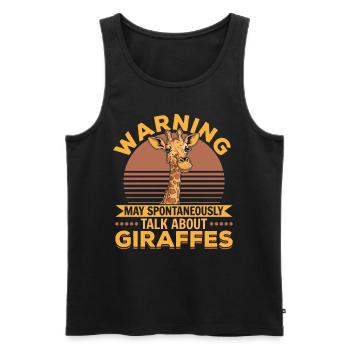 Giraffe Animal Warning May Spontaneously - Men's Premium Organic Tank Top - black - Front - AI Model Male 178 light (178cm)