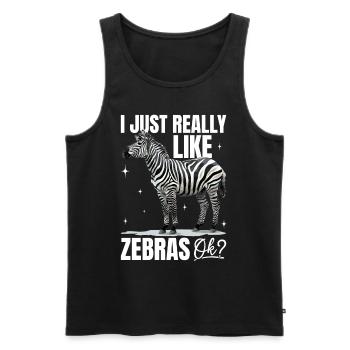 Funny Zebra Animal I Just Really Like Zebras, Ok? - Männer Premium Bio Tank Top - Schwarz - Vorne - Michal (187cm)